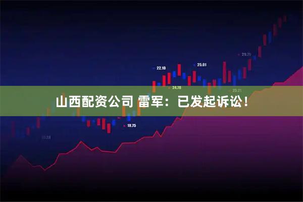 山西配资公司 雷军：已发起诉讼！